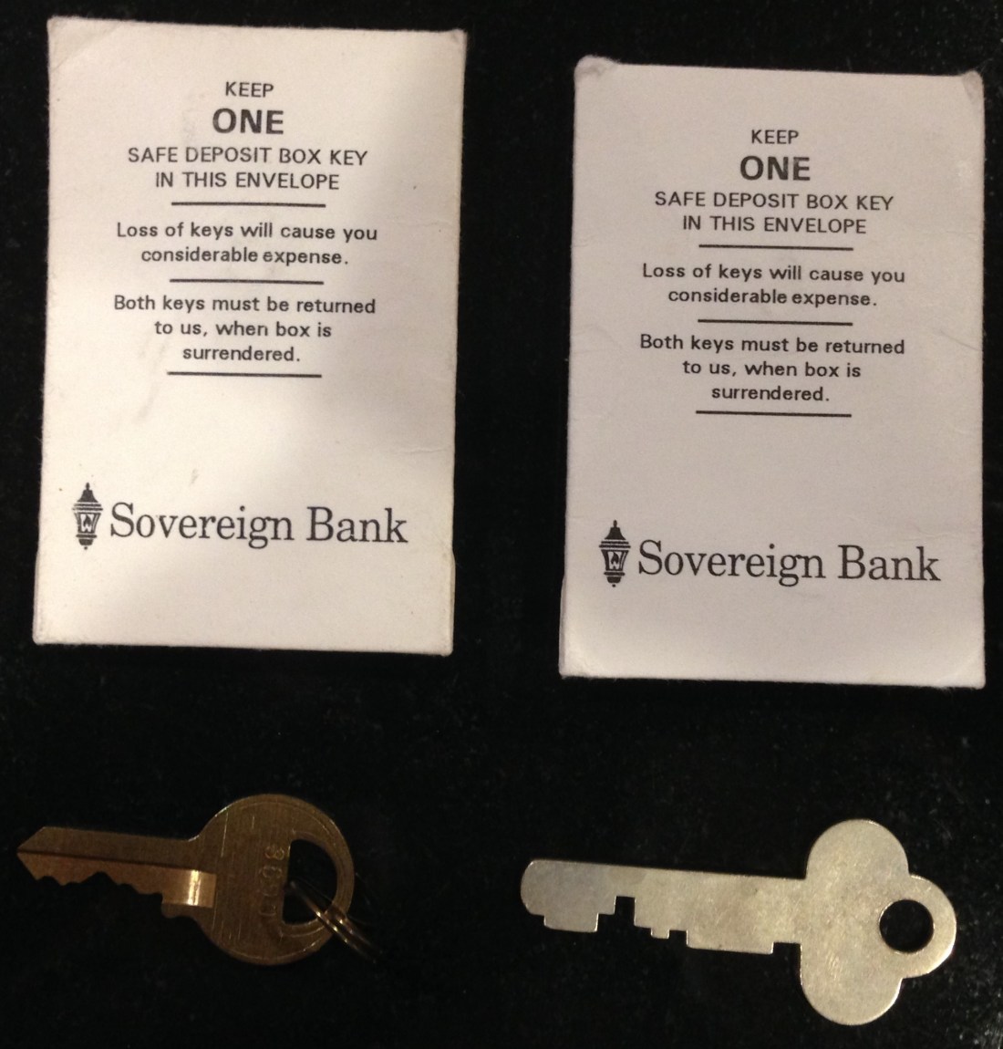 Safety Deposit Box keys