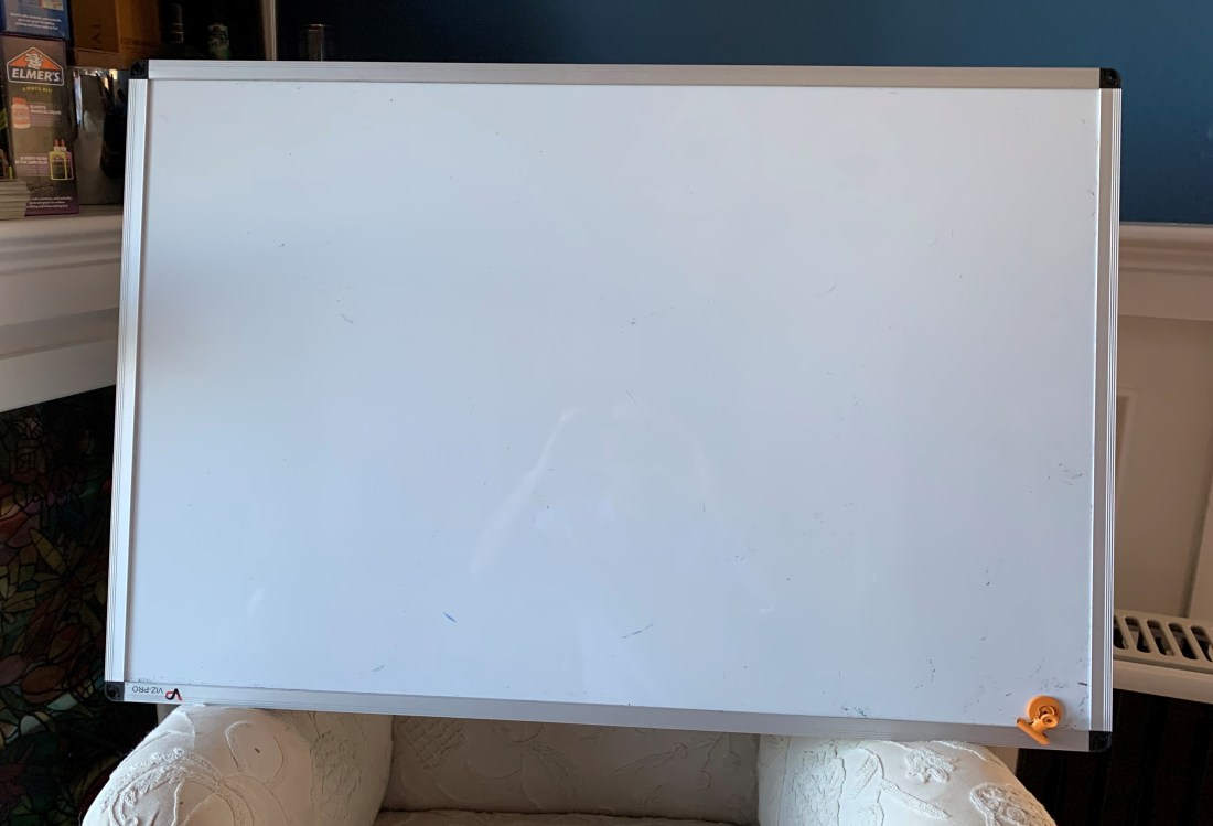 The white board awaits